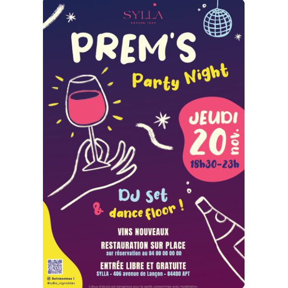 Soirée sortie vin nouveau Prem's Chez SYLLA
